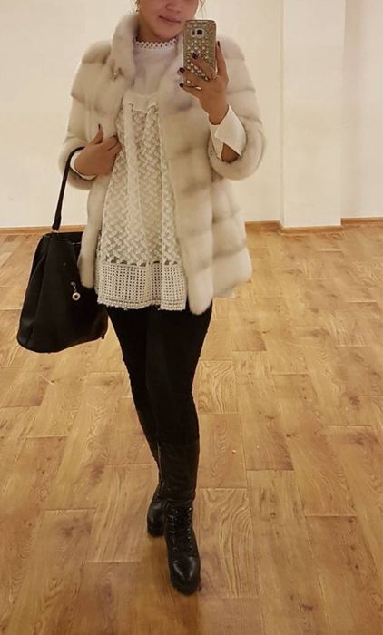 Белый шуба норка