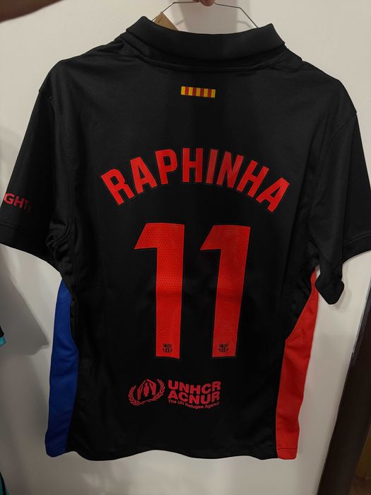 Tricou Raphinha Barcelona away negru fotbal la liga