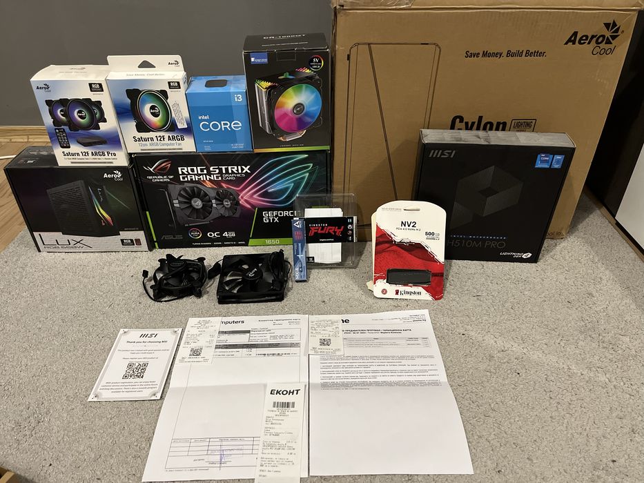 Геймърски компютър - налични са бележки, фактури и гаранционни карти