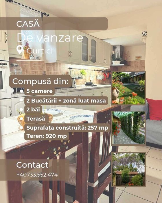 Vând casă spațioasă Curtici, la 15 minute de Arad
