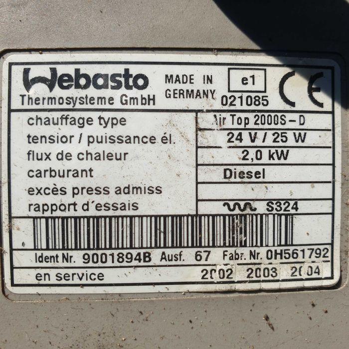 Печка Webasto AirTop2000s