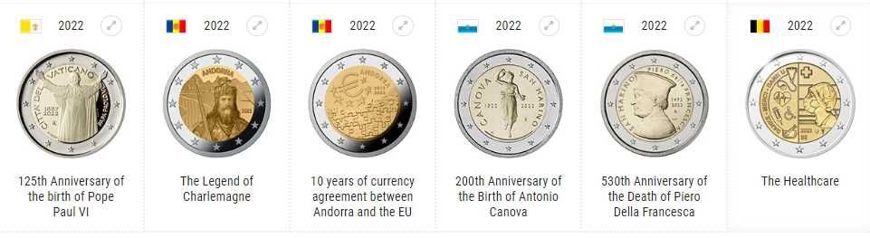 2 Евро монети/ 2 EURO coins (Юбилейни) 2020-2022