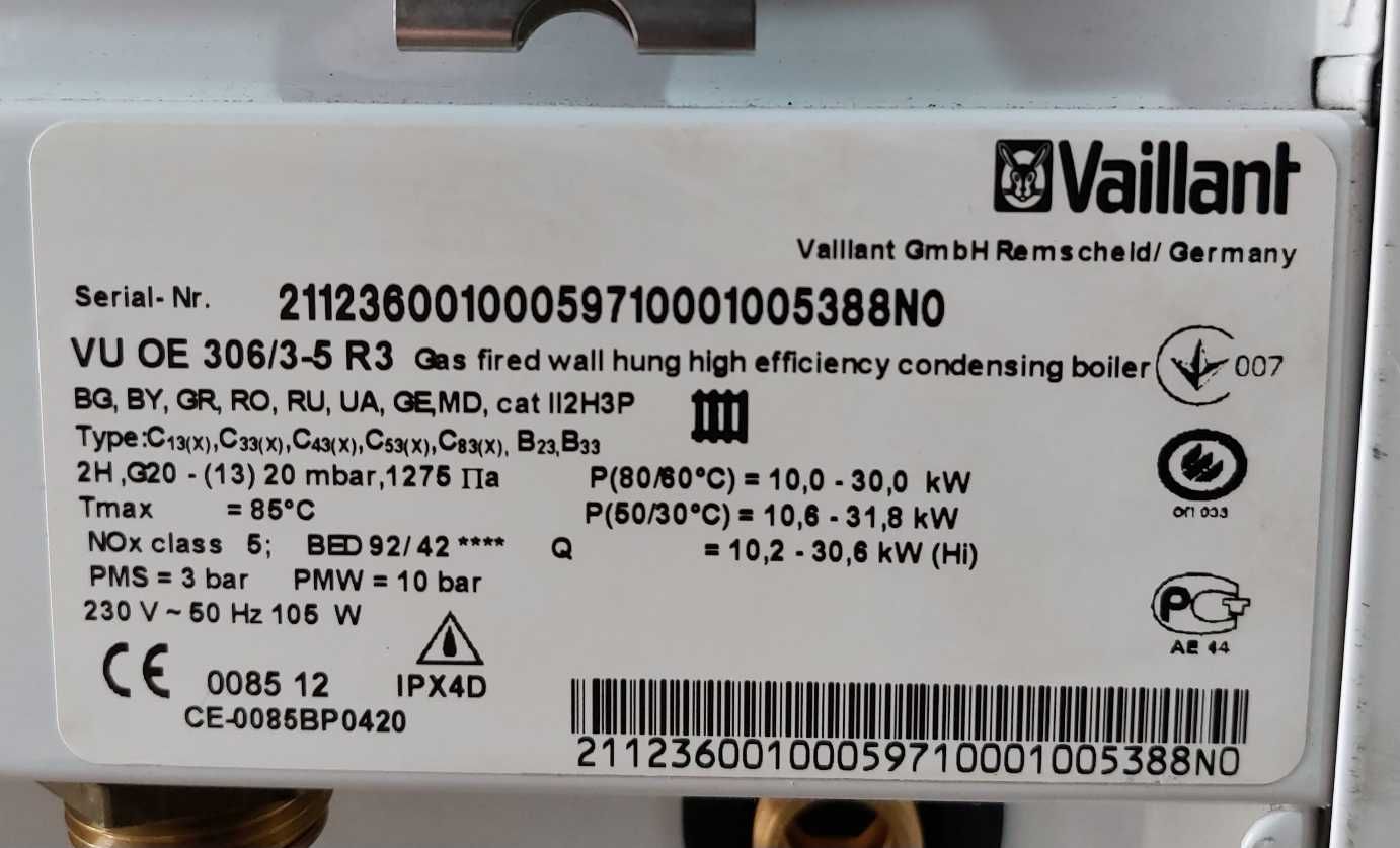 Piese de schimb  centrala Vaillant VU OE 306/3-5 R3 condensare.