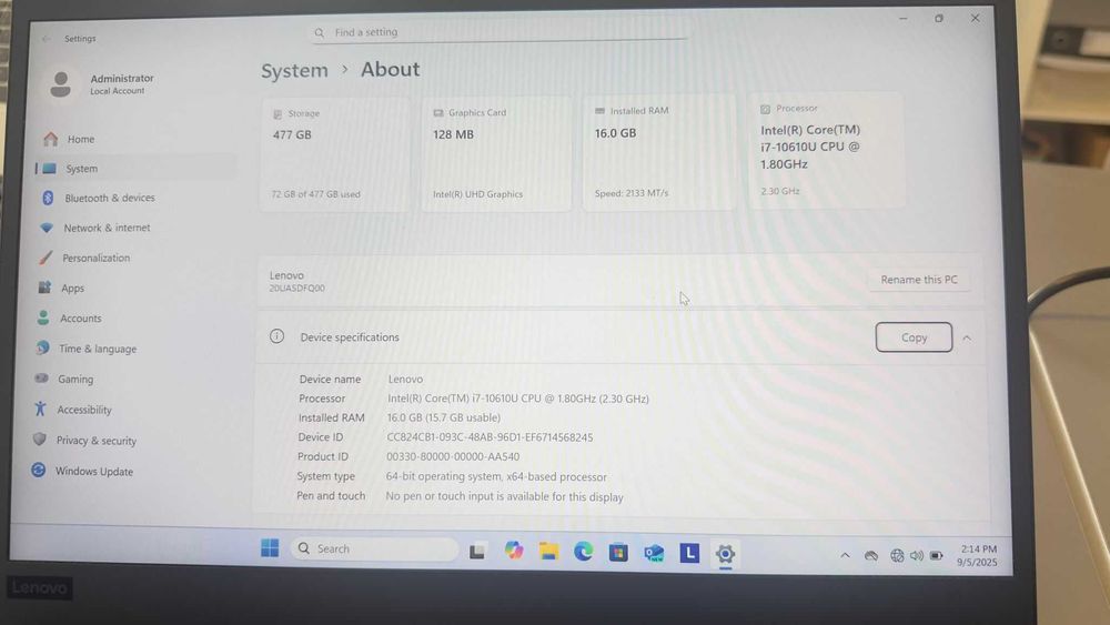 Laptop IBM Thinkpad X1 CARBON, I7, 512 SSD, 16 GB Ram