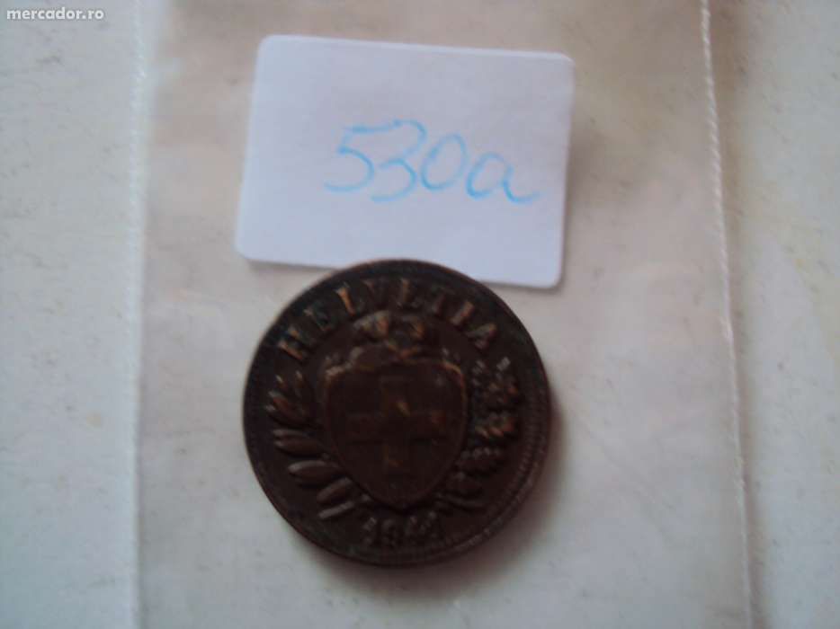 Moneda rara bronz de serie 2 Rappen din 1941 Elvetia 530a