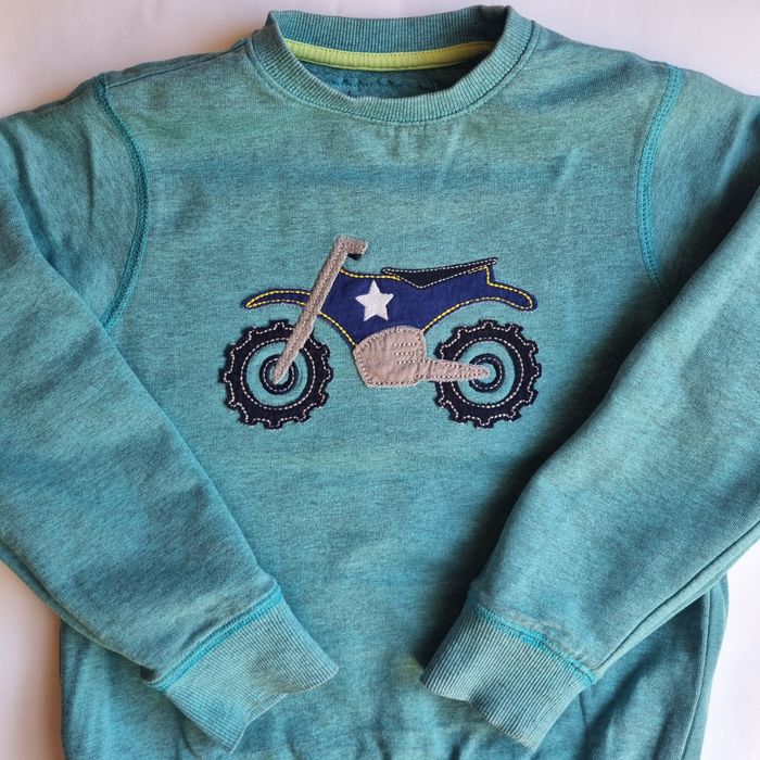 Блуза с лека вата Next, синьо-зелен цвят, с мотор, размер 116 см., 5-6