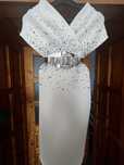 Rochie alba cu margele argintii marime M