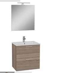 Шкаф за баня с огледало и аплик