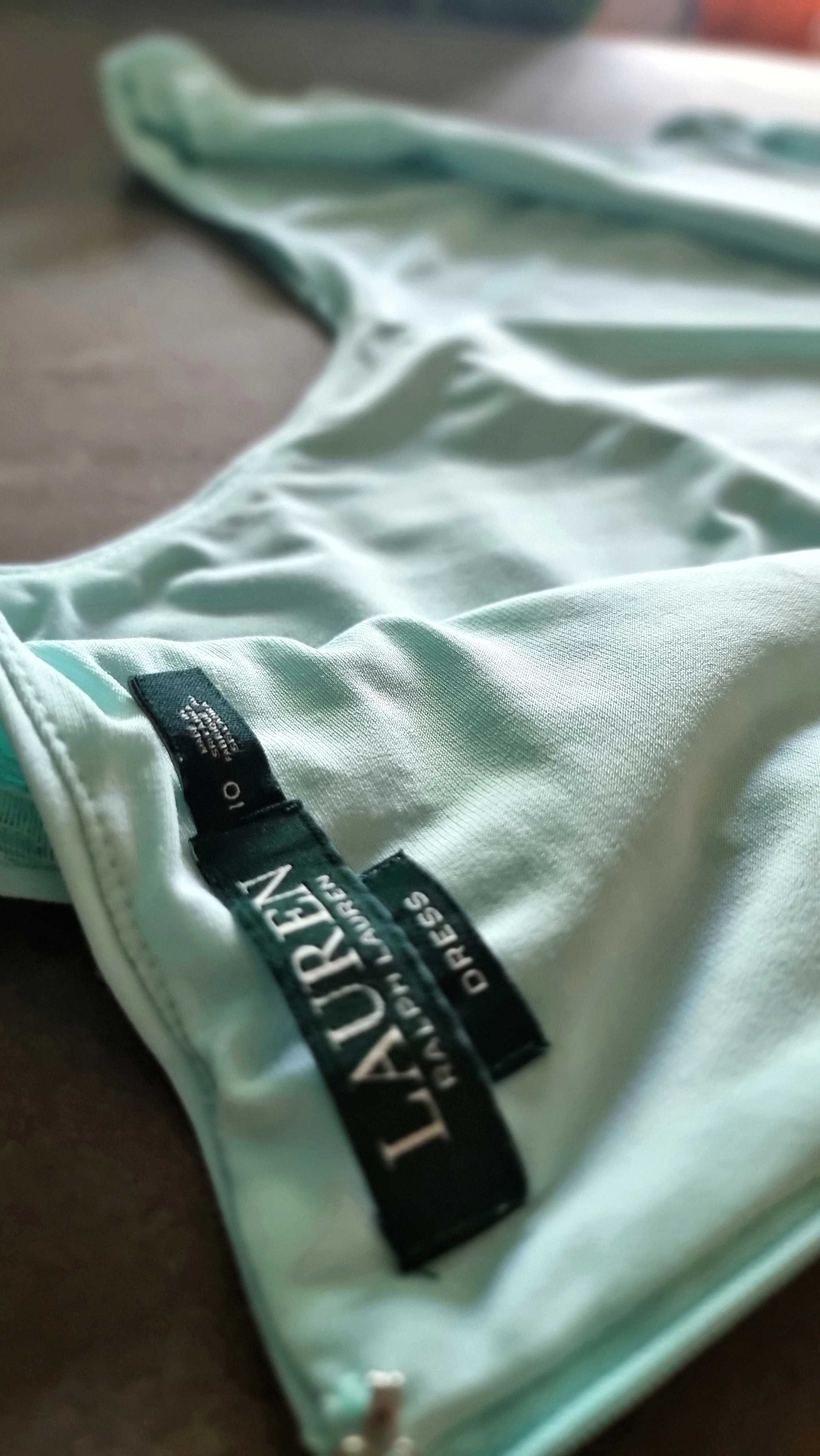 Елегантна рокля от дантела Ralph Lauren в ментово зелено