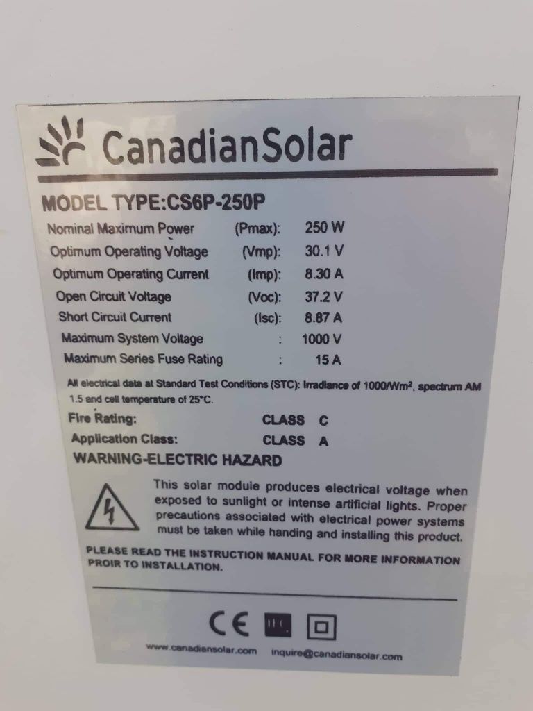 Panouri fotovoltaice CANADIAN SOLAR 250 W și panouri de280 W