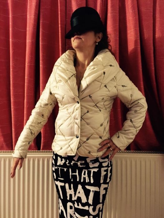 Geaca de fas crem cu vatelina marime 38