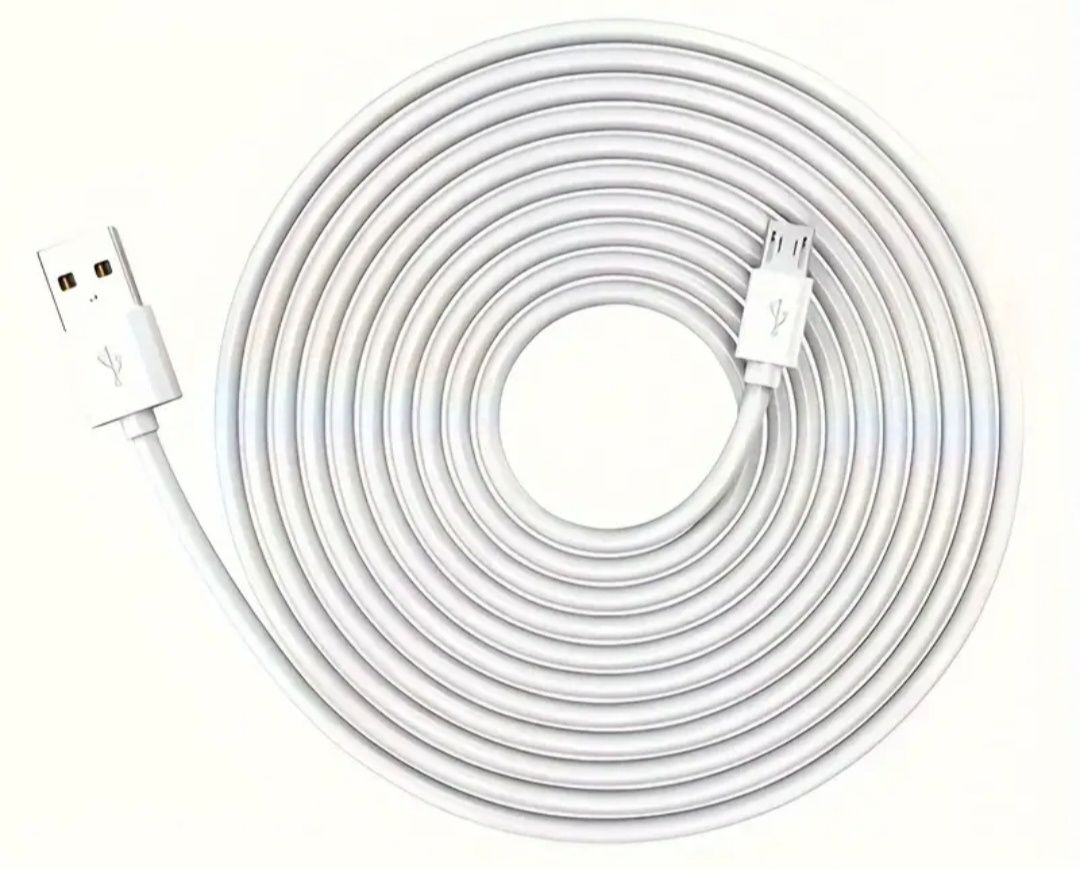 Микро USB кабел за зареждане 36W, 5м, USB до Micro USB за WI-FI камери