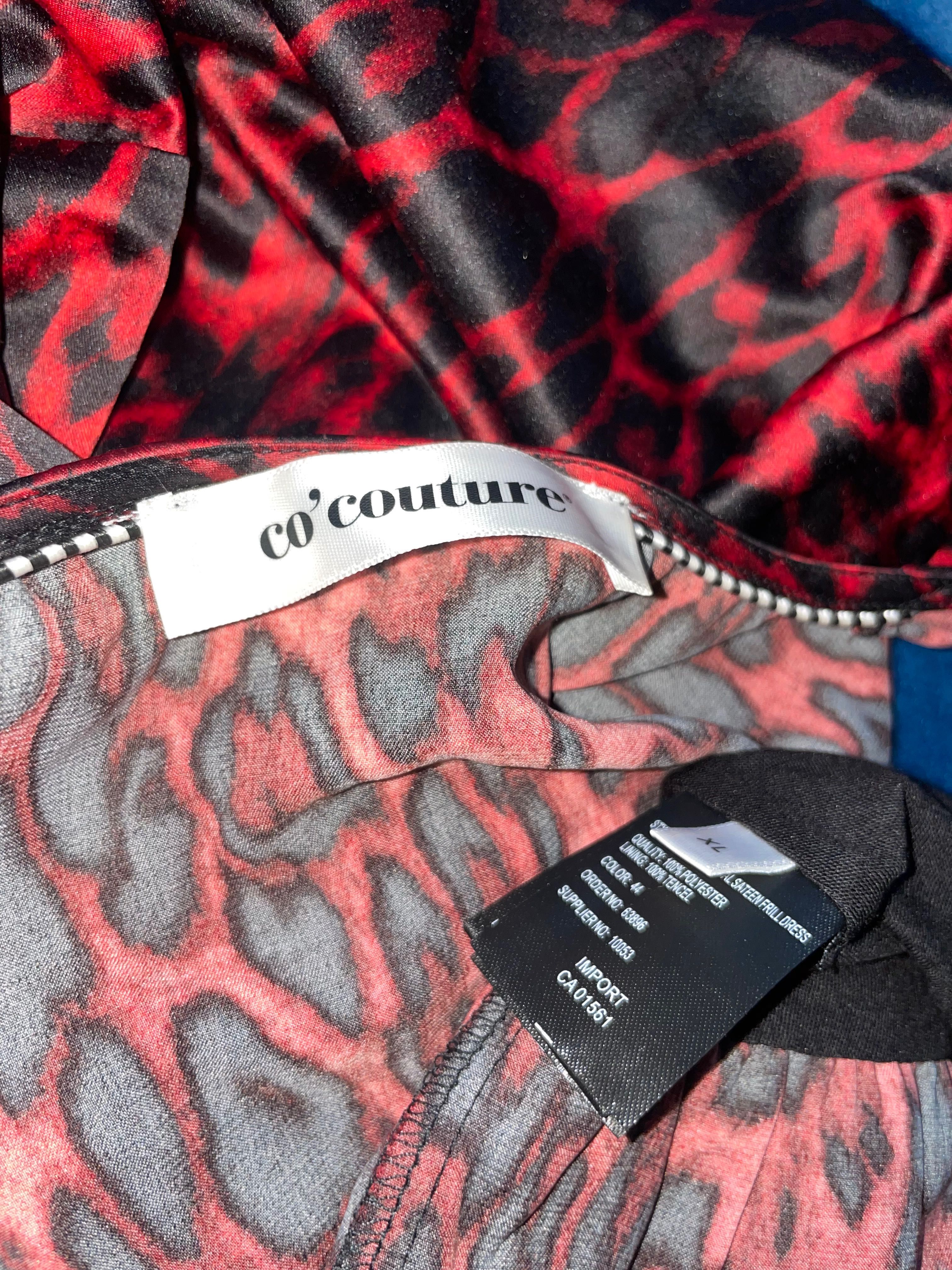 Сатенена рокля с леопардов принт Co'couture