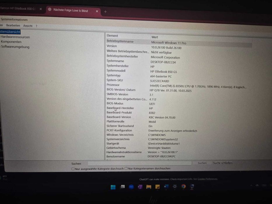 HP EliteBook 850 G5 – Бизнес лаптоп (втора употреба, клас B)