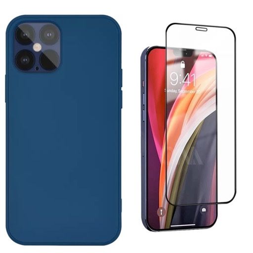 Husa SOFT Case Catifea si Folie Sticla Hard 9D 9H Iphone 12/13 PRO MAX