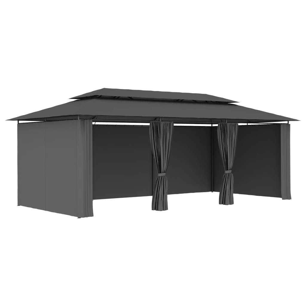 Pavilion/Foisor/Cort de gradina/terasa cu perdele 3×6 m Gri ESCORIAL