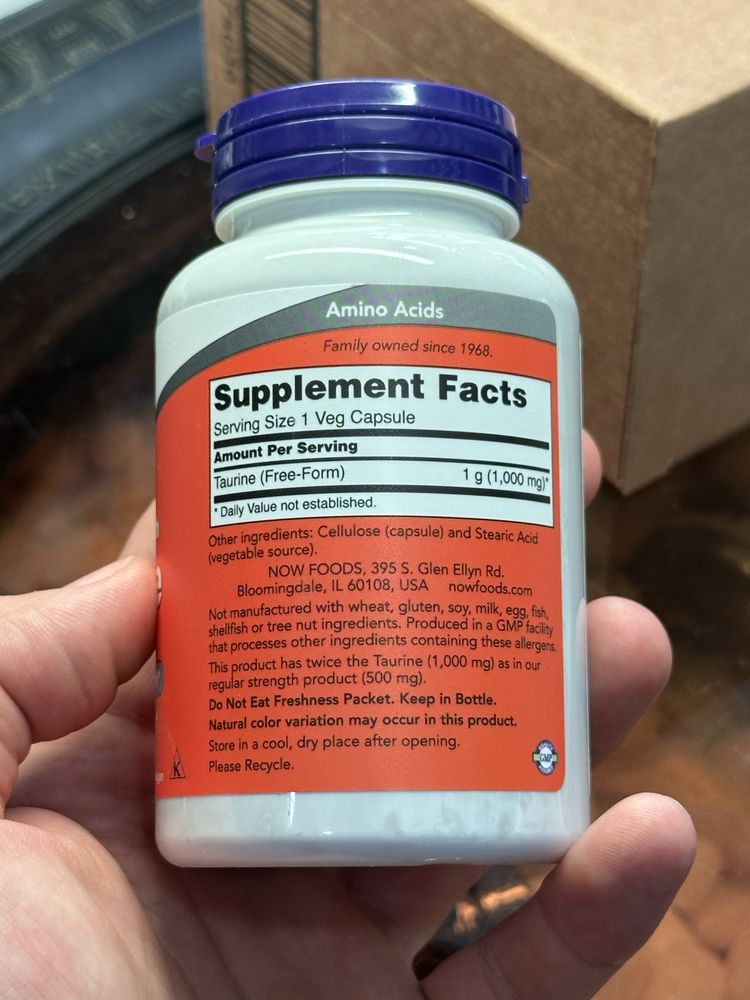 Now Taurine 1000 mg 100 капсул