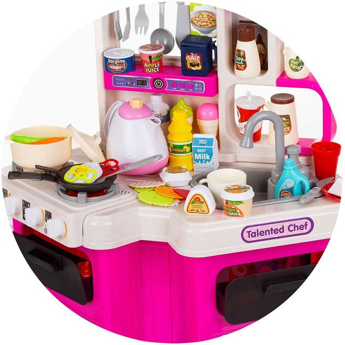 Set jucarie bucatarie 93 cm cu sistem de curgere apa, lumini, sunete