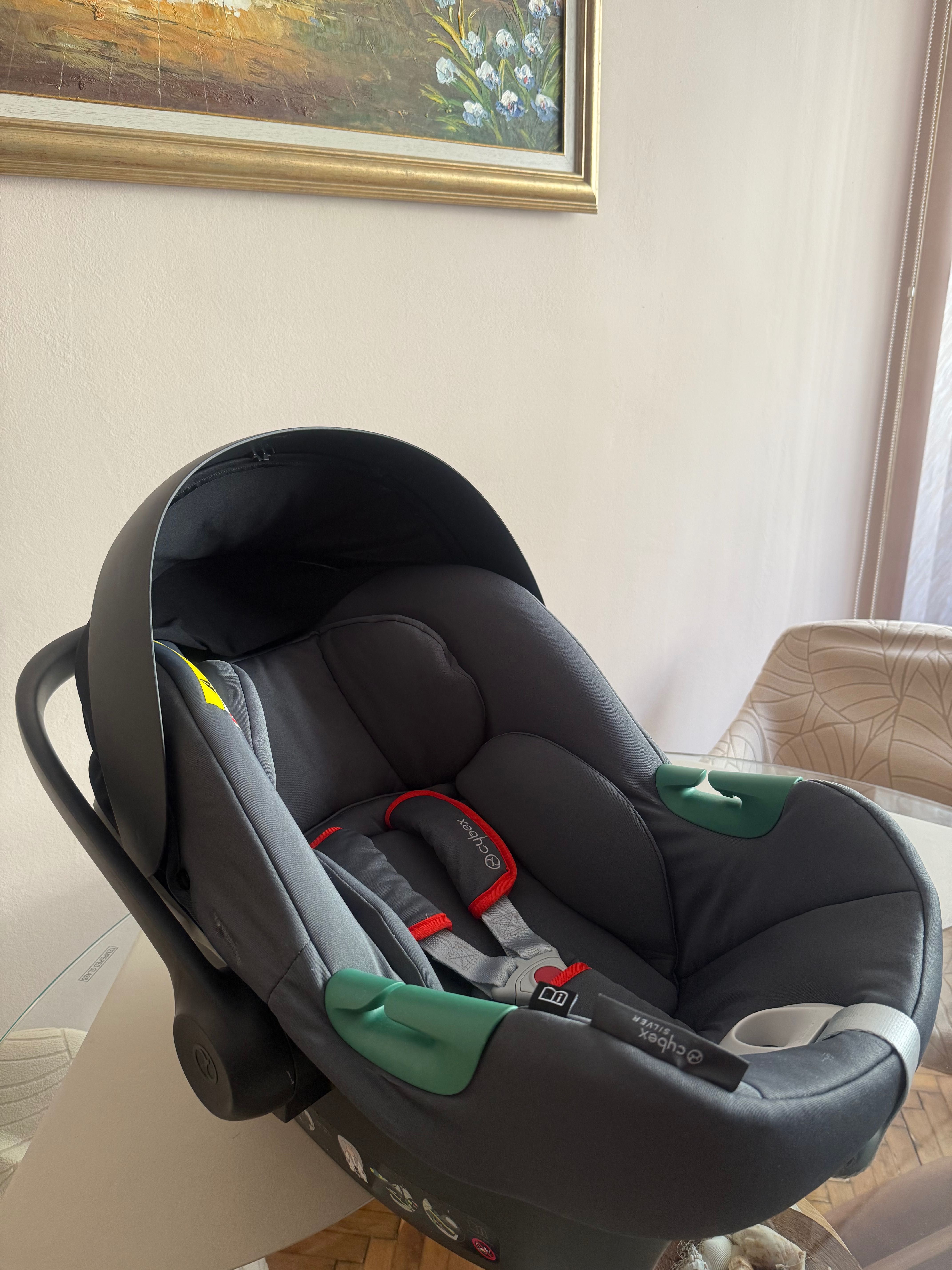 Кош за новородено Cybex Cot S Lux, стол за кола AtonBi-size + адаптори
