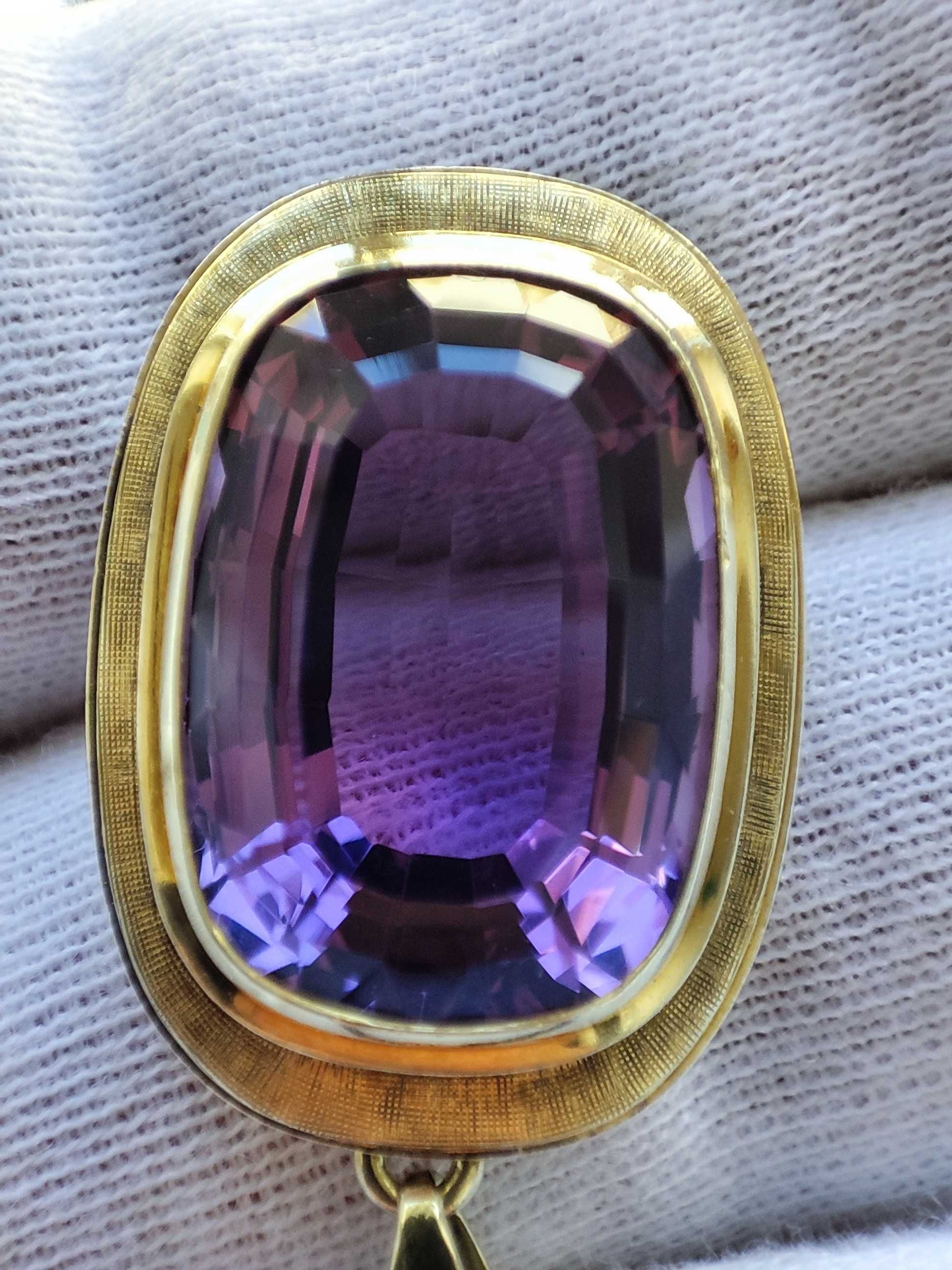Pandantiv Aur 14K Cu Ametist Unicat Amethyst Natural Urias certificat