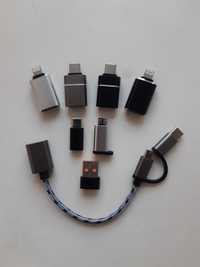 OTG- Переходник  для сот телефона (USB+Type-c, Micro+Type-C)