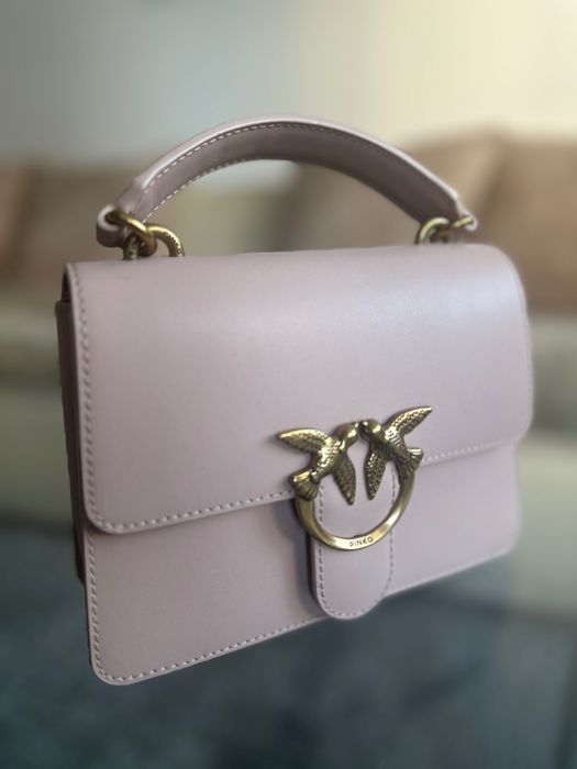 Чанта Pinko, цвят пудра