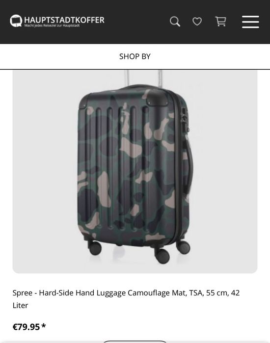 Troller de cabina Spree Camouflage 55cm 42l TSA Nou