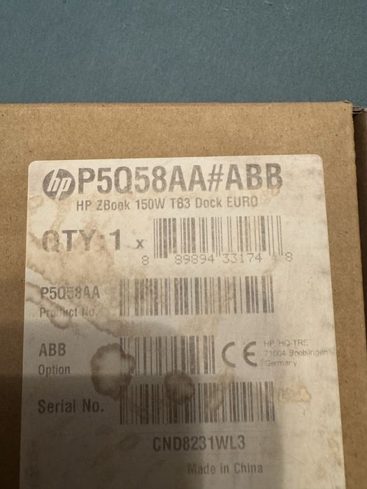 HP Dock Elite Thunderbolt 3 cutie completa cu incarcator 150W