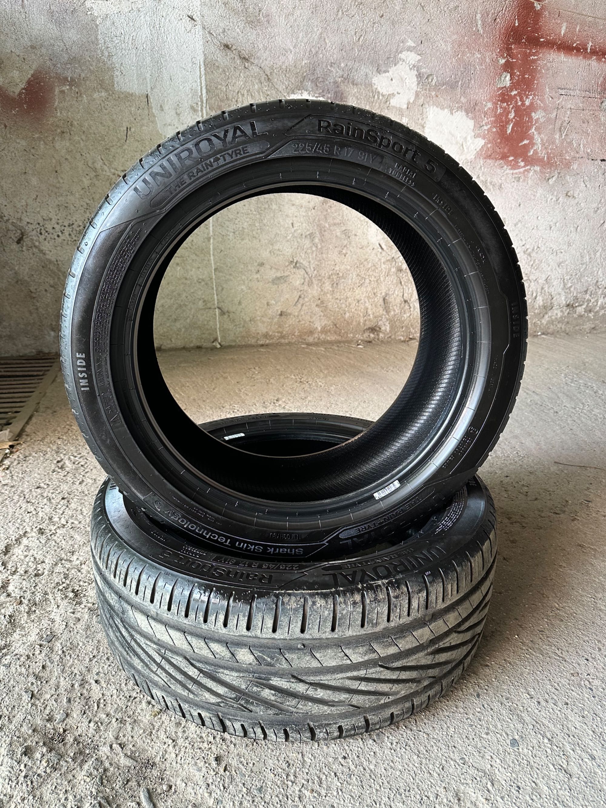 2 бр Uniroyal RainSport 5 225/45 R17 91Y DOT 0622 7мм грайфер