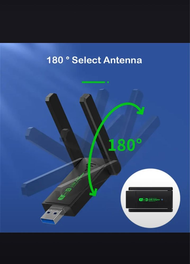 Wi fi адаптер скоростной 1300 ГГц+ Bluetooth