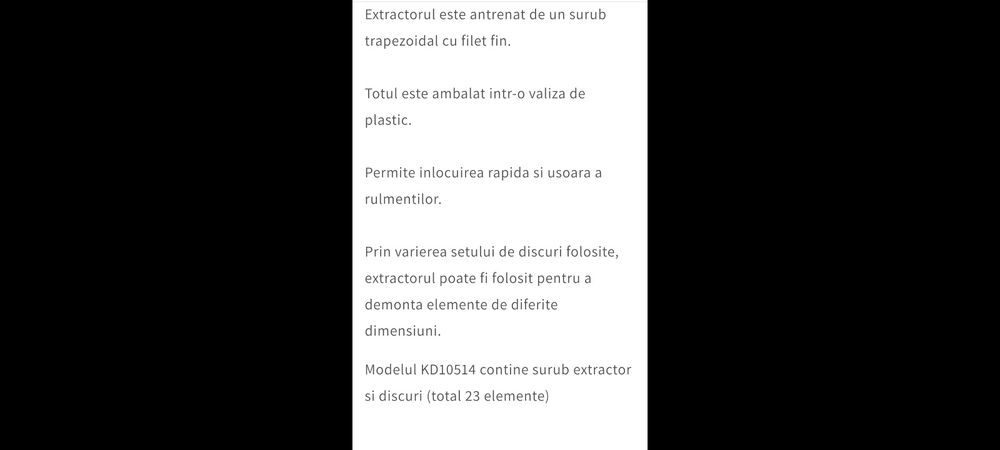 Set extractor KRAFT rulmenți si bucșe și bucse