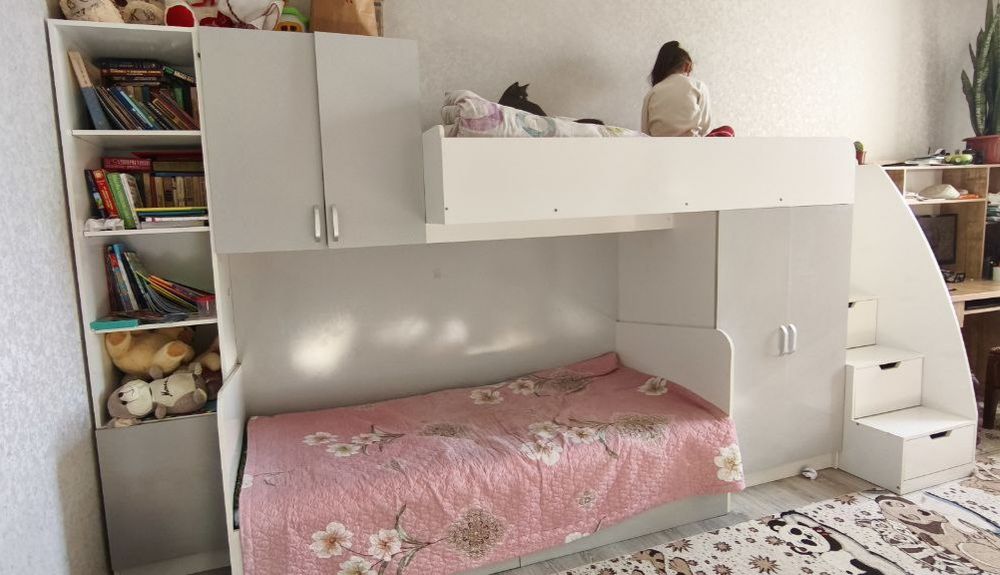 2 этажлы детский кровать шкафлары менен комплект сатылады