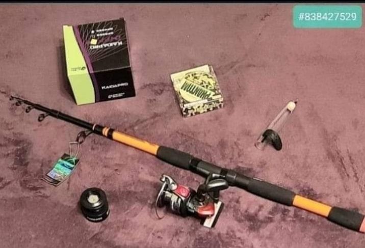 Нов спининг к-т карбонова въдица заедно с макара и плетено влакно за т