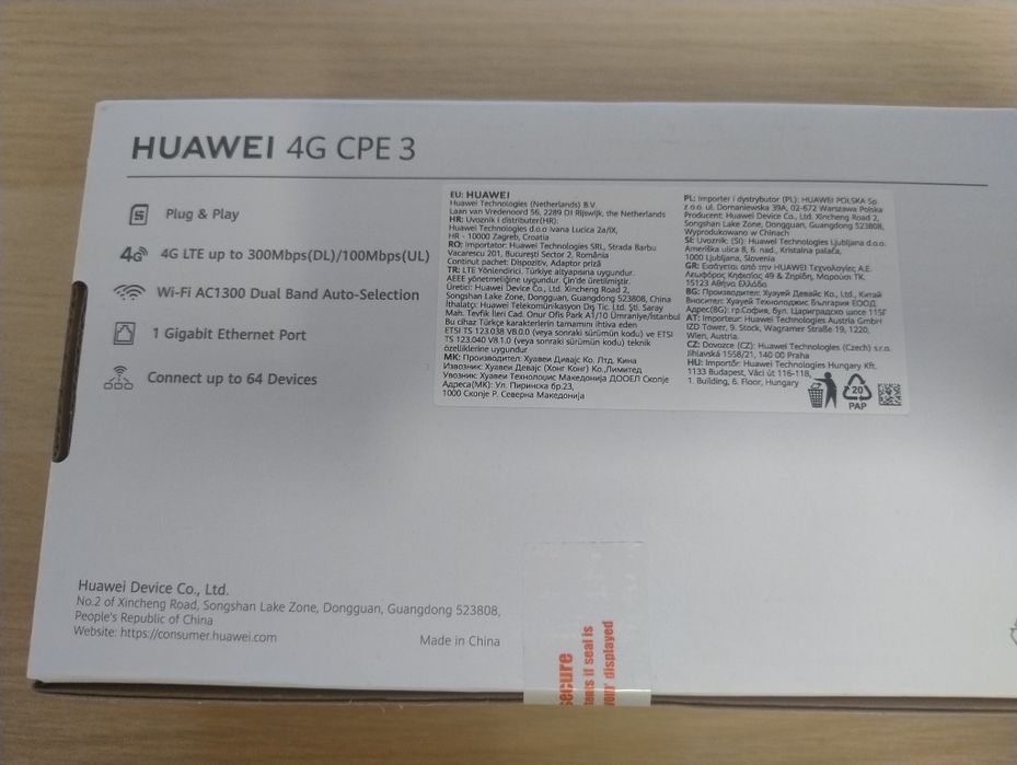 Router Huawei 4G CPE 3, sigilat!
