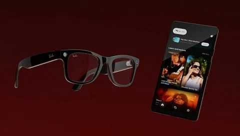 Очки Ray-Ban Meta Wayfarer  в цвете Shiny Black с прозрачными линзами