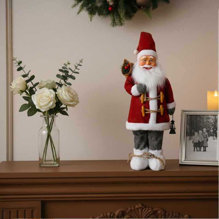 Декоративна фигура на Дядо Коледа 45 см, коледна украса