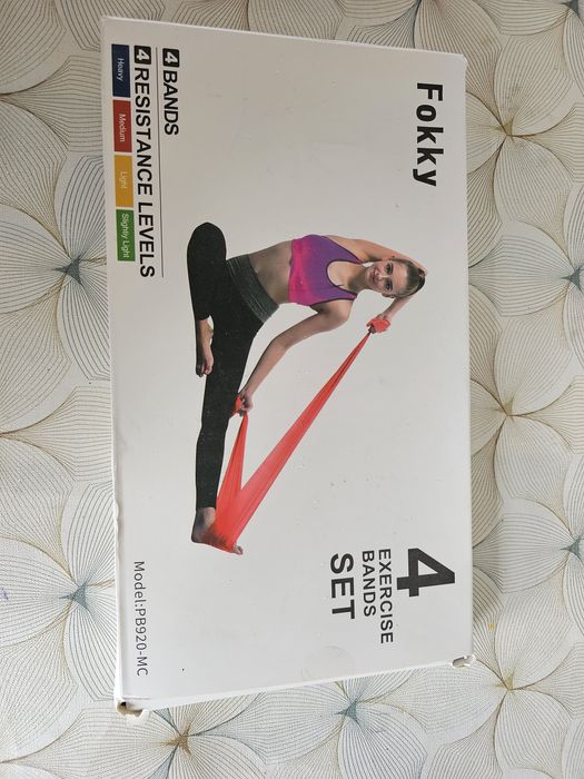 Set patru benzi elastice yoga pilates