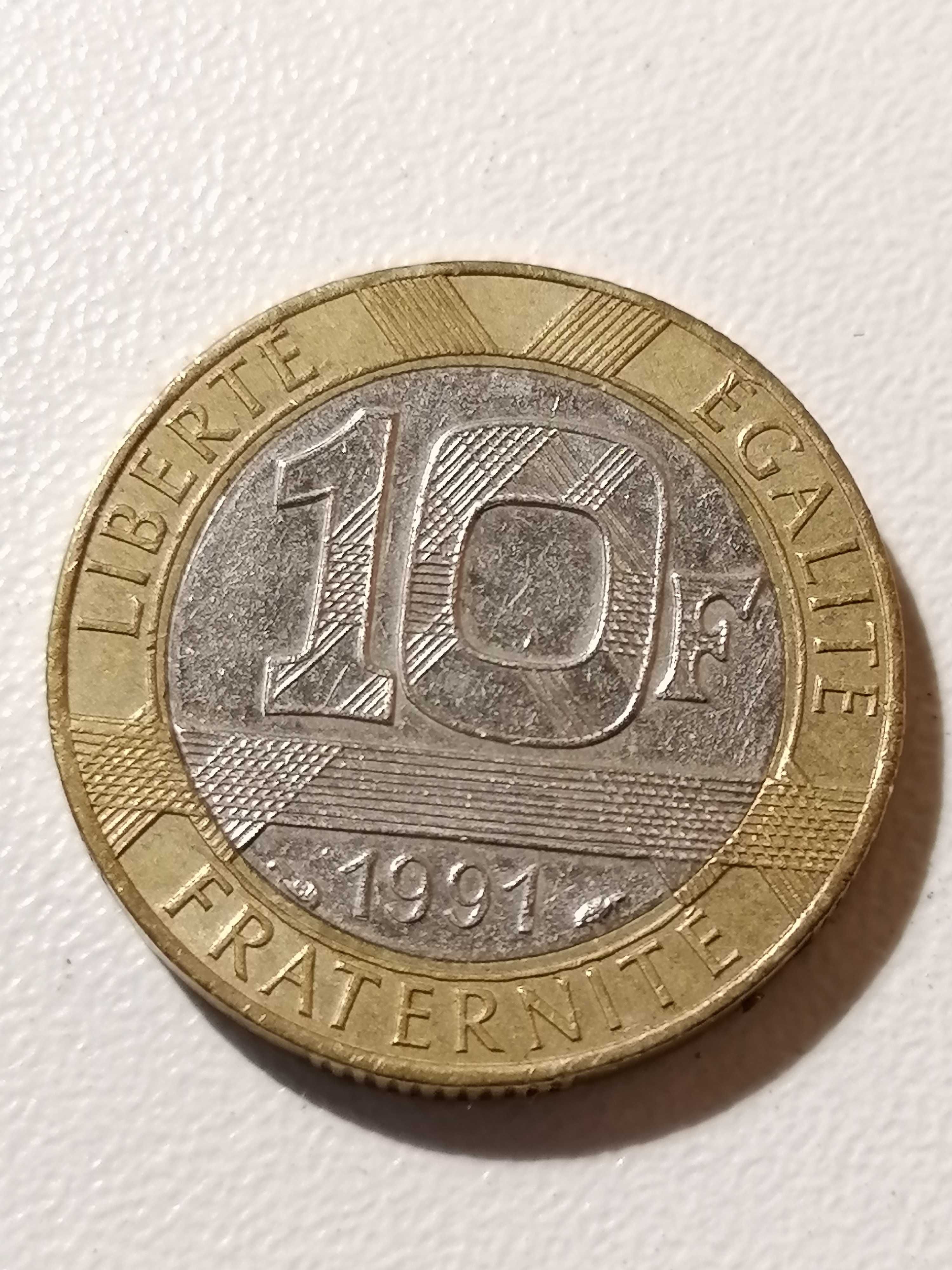 Moneda 1991 10 franc Francez colectionat