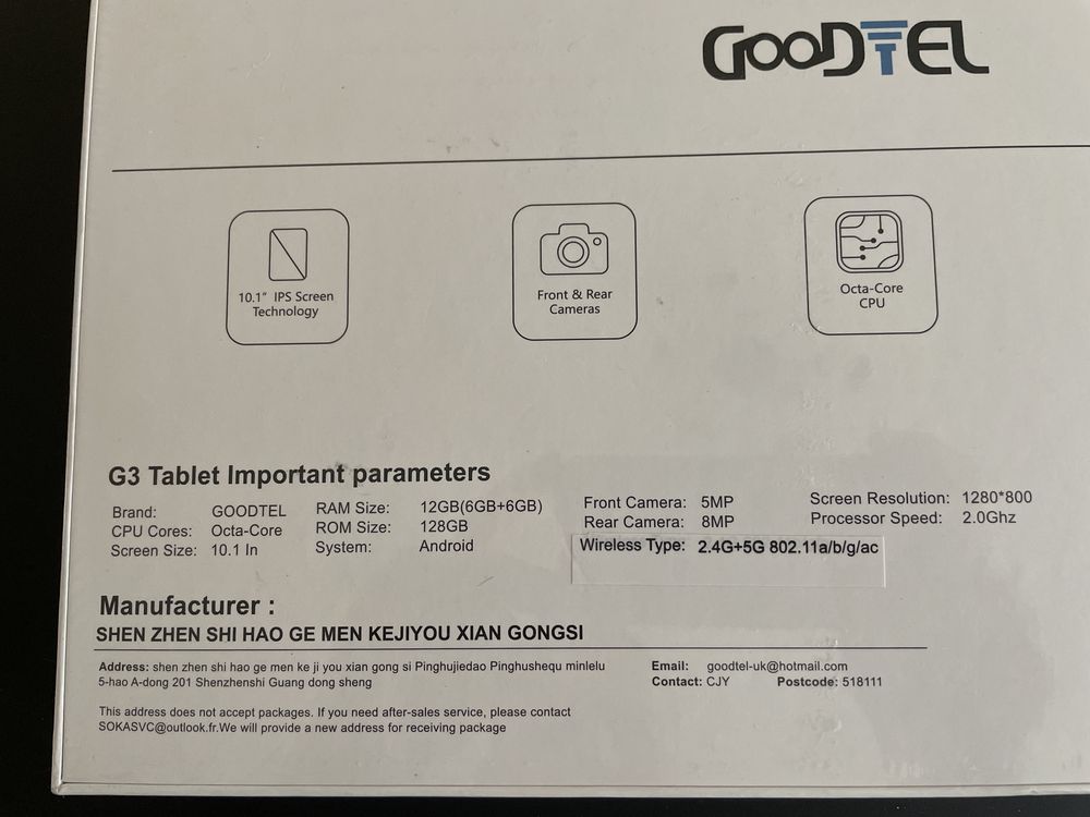 Tableta GoodTel G3 128GB 12 GB Ram Android 13 Gri  Noua Sigilata