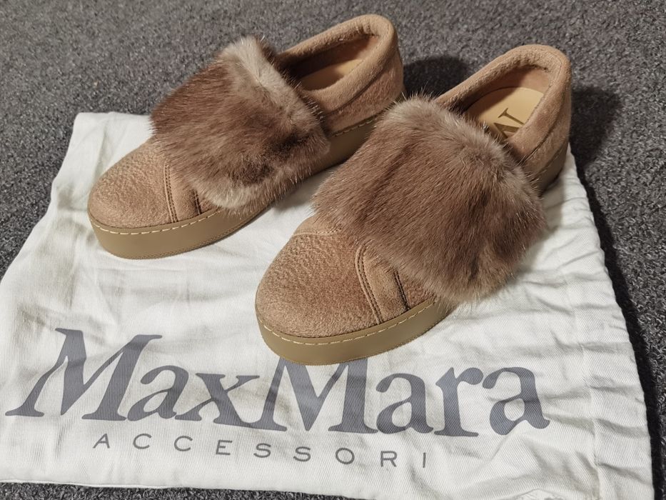 Max Mara Mink trimmed sneakers кецове