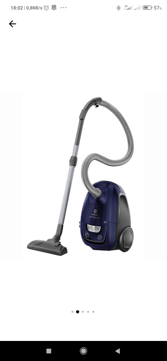 Aspirator cu sac Electrolux Ultra Silencer EUSC62-DB, 700W, filtru Hyg