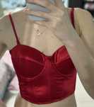 Top rosu burgundy crop XS