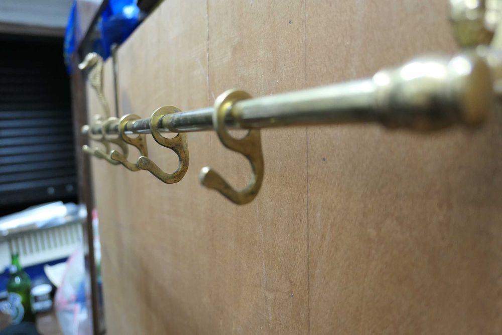 Cuier Bronz aurit Dore Cal de mare cu 5 agatatoare 60/15cm agatatoare