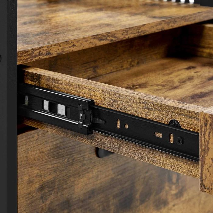 Dulap mobil RollBox 2 sertare, design industrial |S 614193 RusticBrown