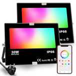 RGB Outdoor LED Floodlight 30W, Color Changing RGBW Equivalent 300W