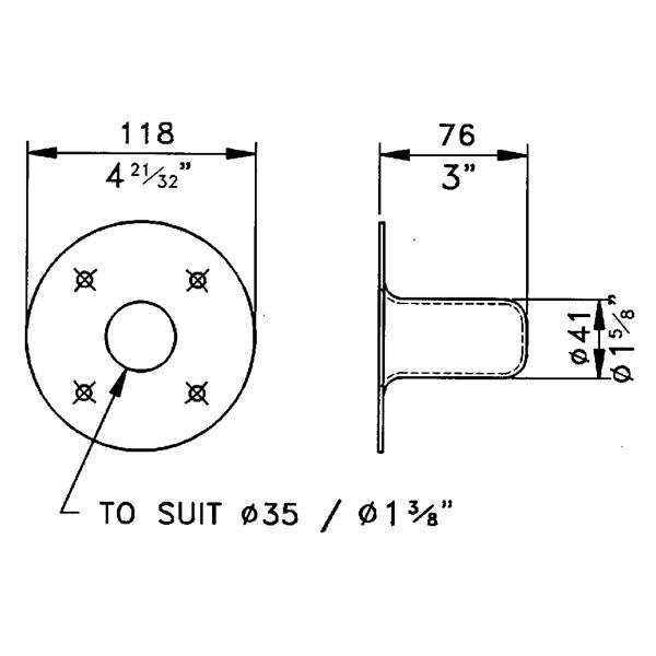 Flansa stativ M1551 otel Penn-Elcom pentru incinte acustice/boxe audio