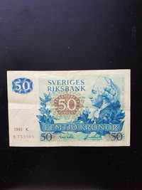 Продава се стара шведска банкнота 50 крони