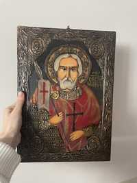 Ръчно изработена икона Св. Мина