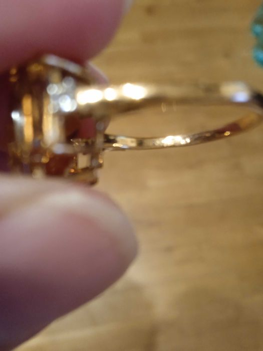 Inel aur 10K,cu citrin