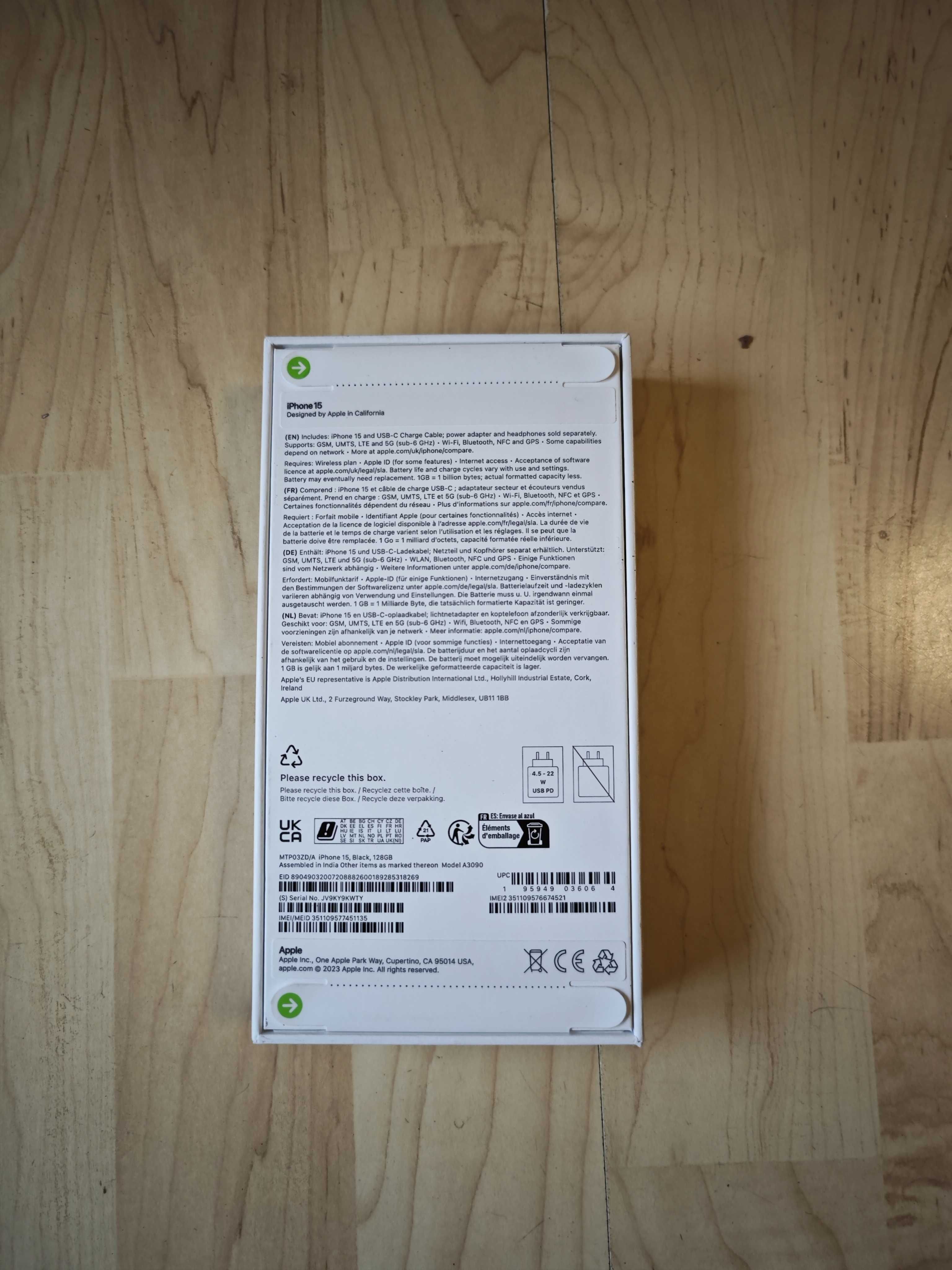 Apple Iphone 15 128 GB Нов Запечатан